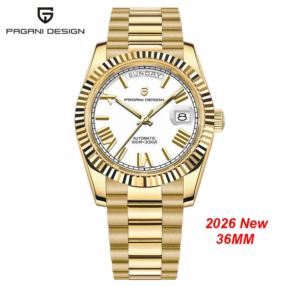Nouvelle montre mécanique de luxe pour homme PAGANI DESIGN DD36 en or rose 2026, montre automatique avec date, montres pour homme avec verre saphir AR, livraison locale