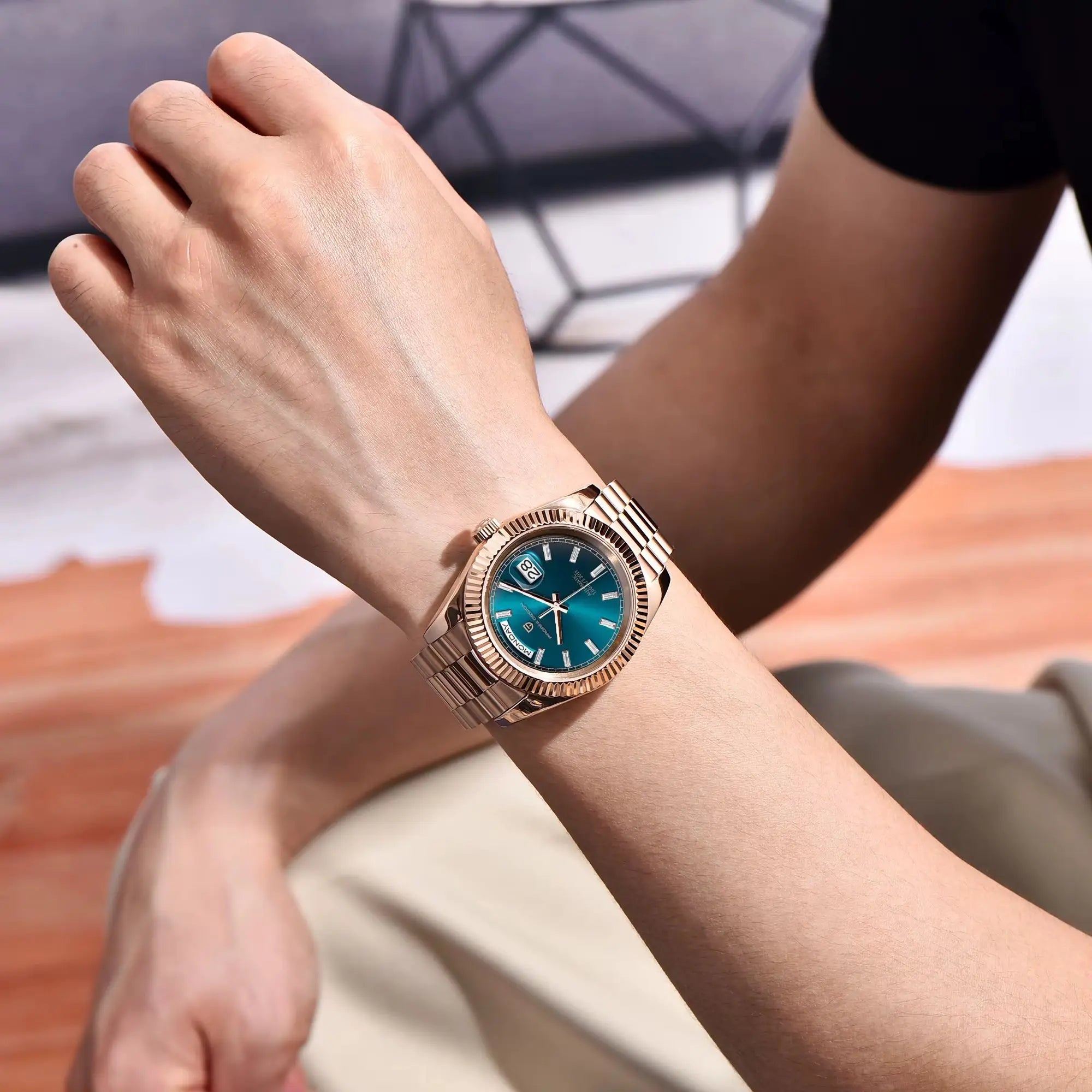 Nouvelle montre mécanique de luxe pour homme PAGANI DESIGN DD36 en or rose 2026, montre automatique avec date, montres pour homme avec verre saphir AR, livraison locale