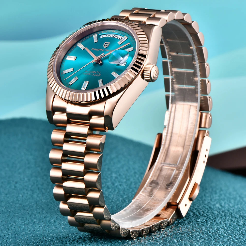 Nouvelle montre mécanique de luxe pour homme PAGANI DESIGN DD36 en or rose 2026, montre automatique avec date, montres pour homme avec verre saphir AR, livraison locale