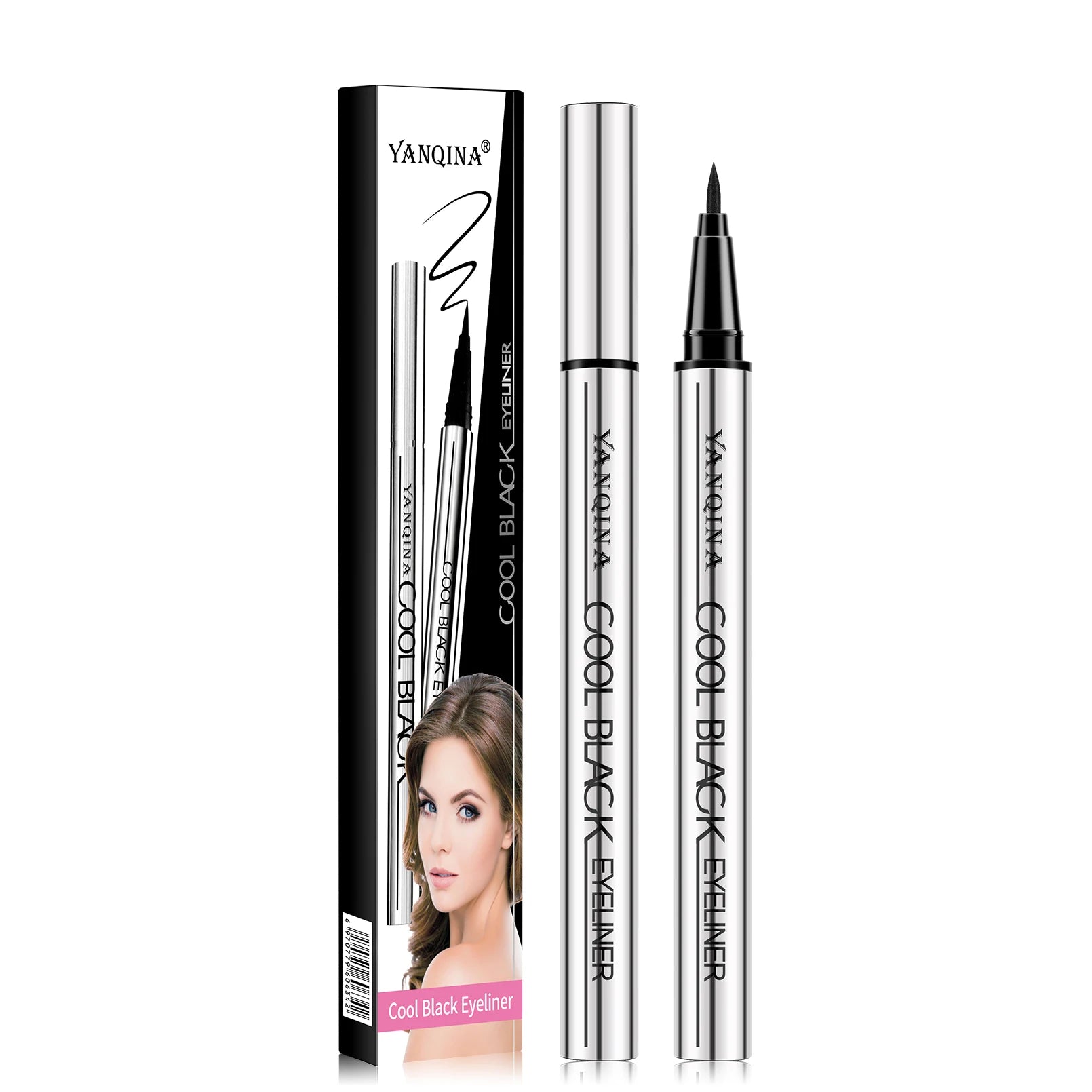 Stylo Eyeliner Liquide Imperméable — Noir & Marron, Longue Durée Sans Bavures