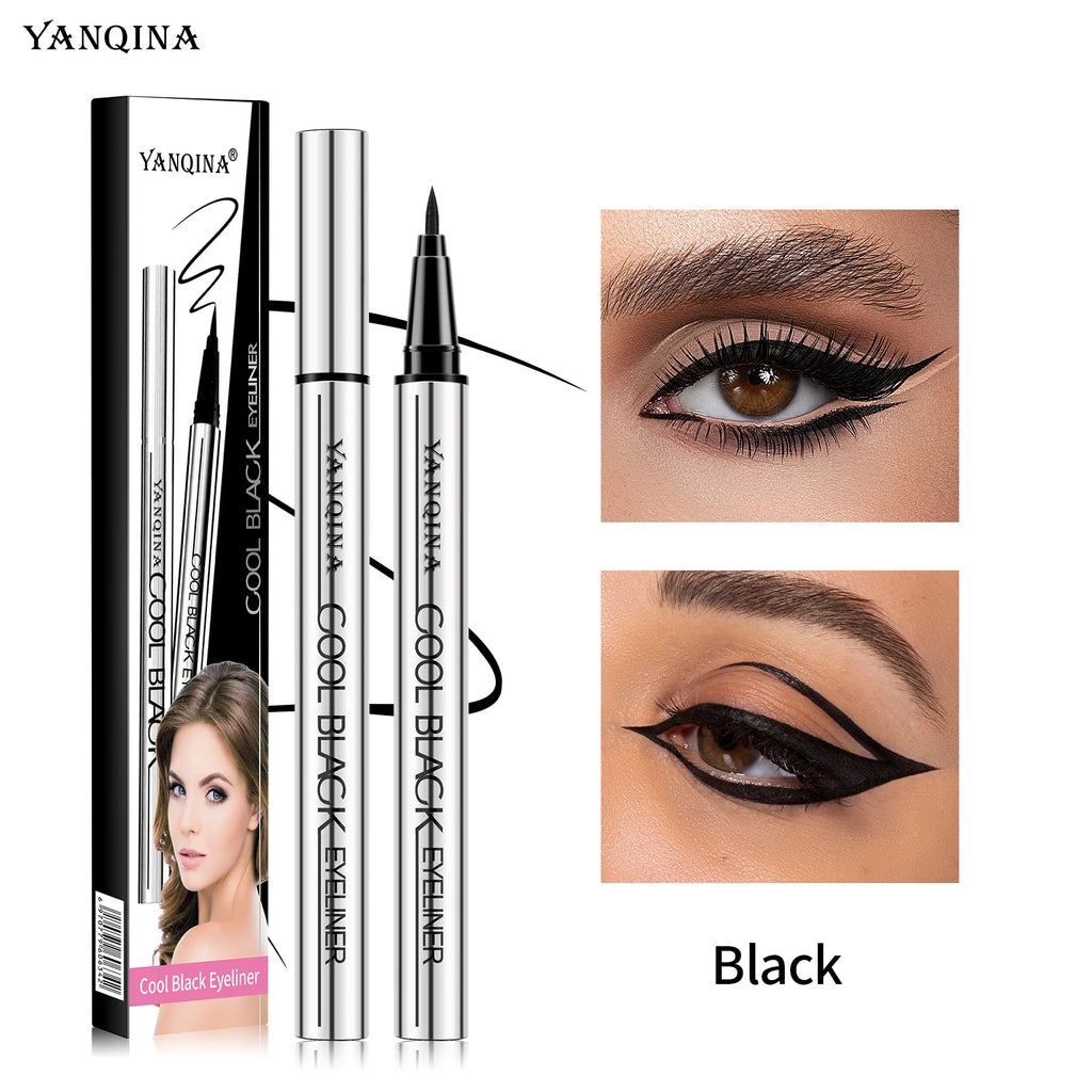 Stylo Eyeliner Liquide Imperméable — Noir & Marron, Longue Durée Sans Bavures