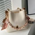 Sac à bandoulière de luxe pour femmes, sac seau de grande capacité avec chaîne de ruban, sac à bandoulière pour les déplacements, nouvelle collection