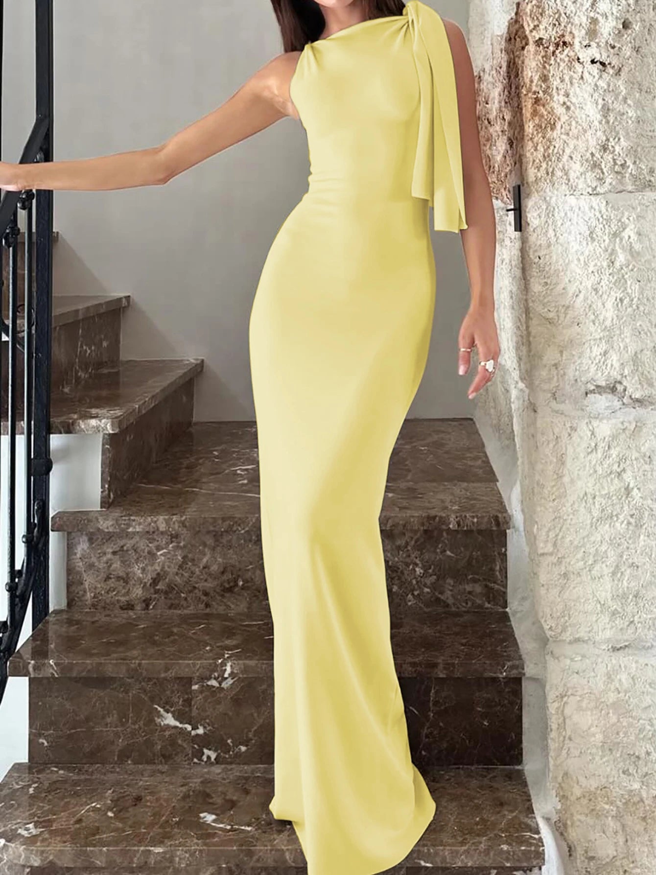 Hugcitar mode solide col rond sans manches Patchwork Sexy moulante Maxi robe de bal été femmes vêtements fête Festival Club Y2K