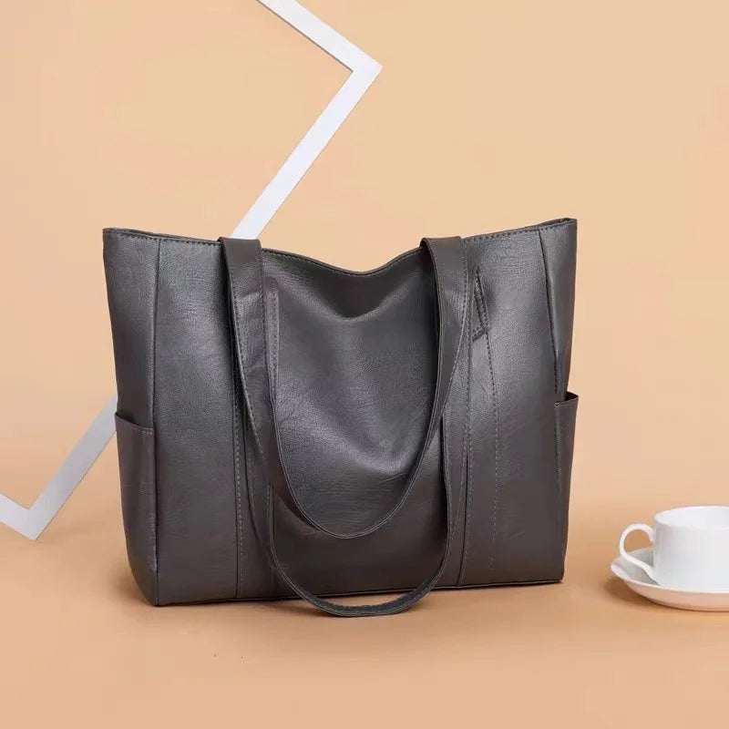 Grands sacs, sacs fourre-tout polyvalents, simples et de grande capacité pour femmes, sacs à bandoulière, sacs pour femmes en cuir souple