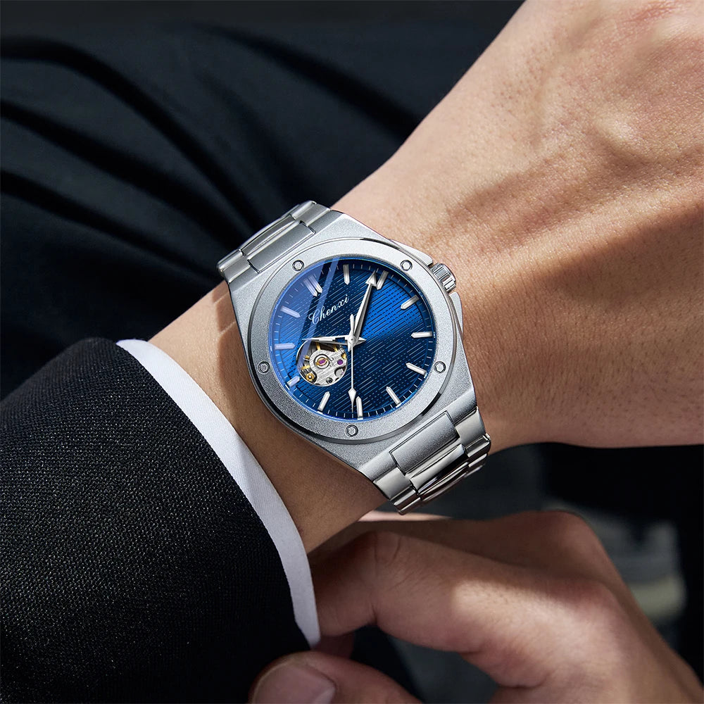 Montre mécanique pour homme CHENXI 2026, automatique, luminescente, étanche, bracelet en acier, montres mécaniques de mode pour hommes