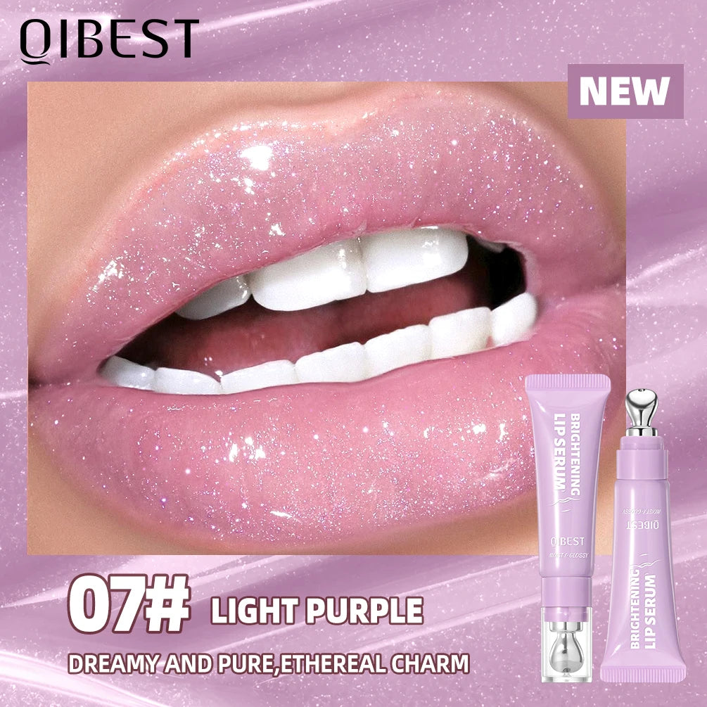 QIBEST Gloss à lèvres effet miroir cristallin, teinte longue durée, hydratant, brillant, pailleté, nourrissant, maquillage