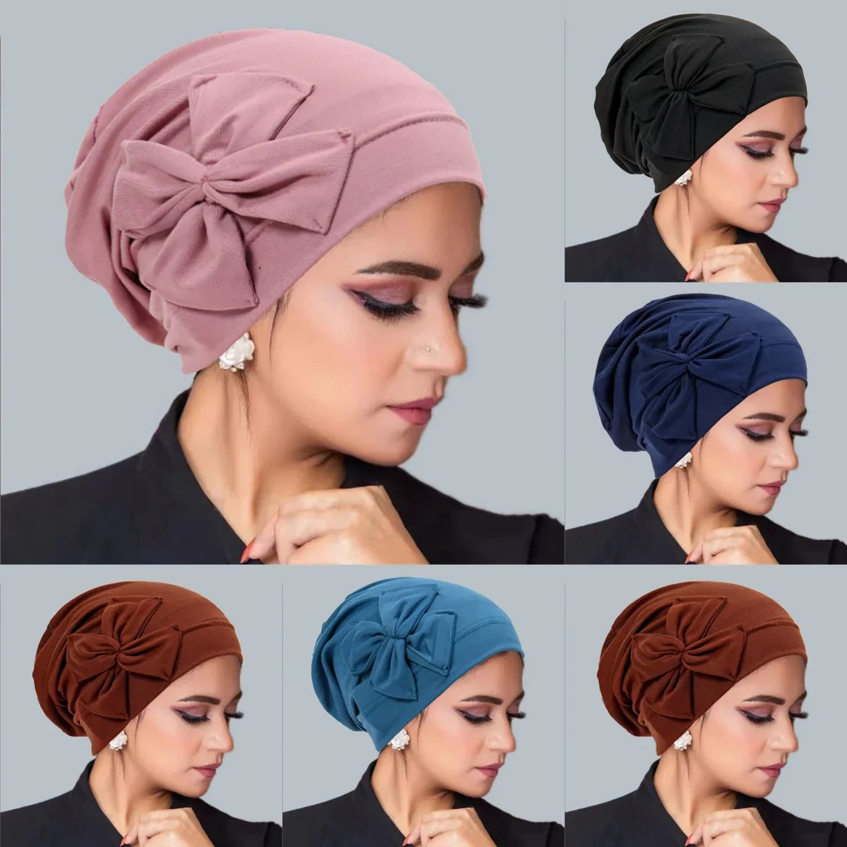 Nouveau femmes musulmanes intérieur Hijab chapeau nœud papillon Turban indien Bonnet foulard bonnets perte de cheveux tête enveloppement chimio casquette Turbante Mujer