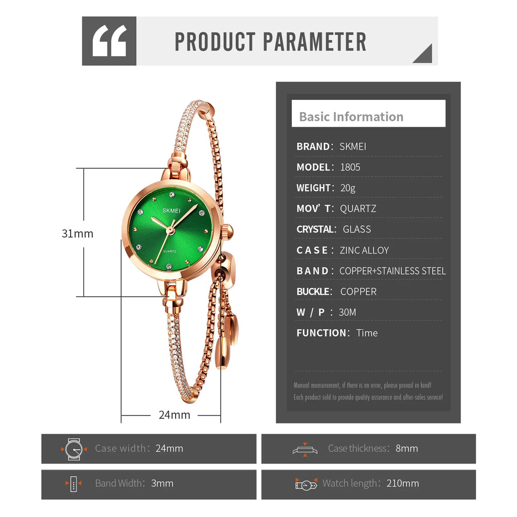 SKMEI 1805 mode élégant étanche Simple femmes montre à Quartz de luxe décontracté dames montres femme horloge 1400 Relogio Feminino