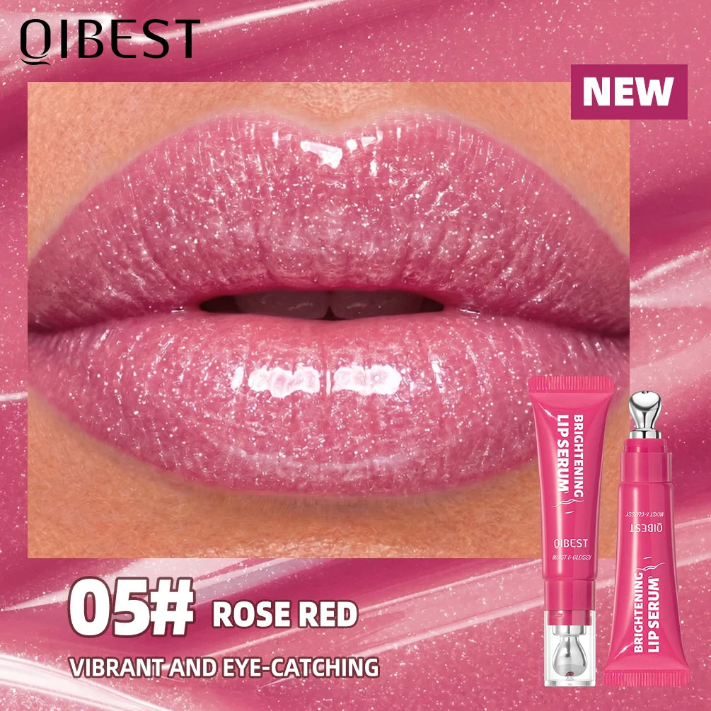 QIBEST Gloss à lèvres effet miroir cristallin, teinte longue durée, hydratant, brillant, pailleté, nourrissant, maquillage