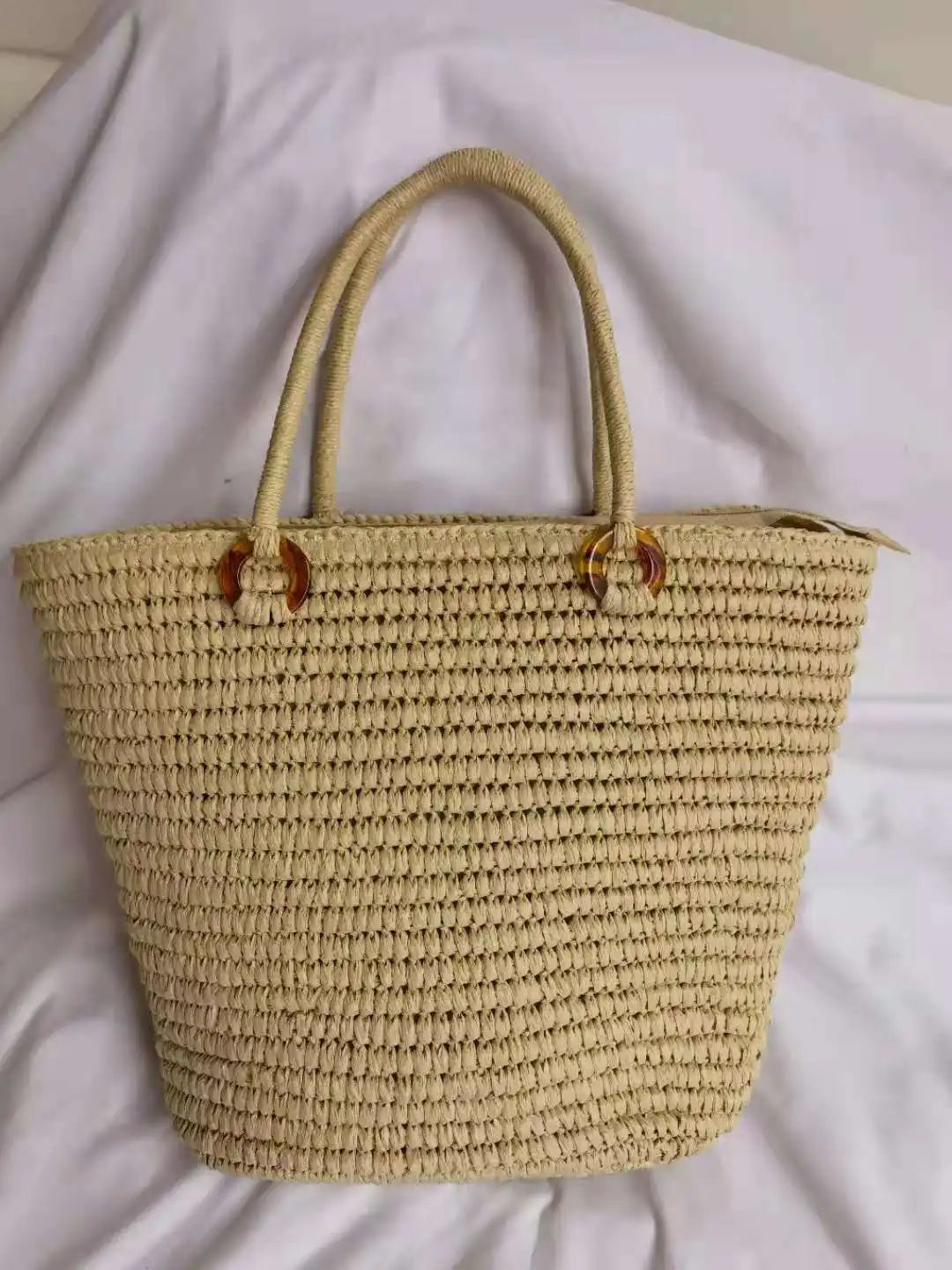 Sacs à main bohème d'été en paille pour femmes, sac de plage de grande capacité, sac à bandoulière, panier de shopping tissé, fourre-tout