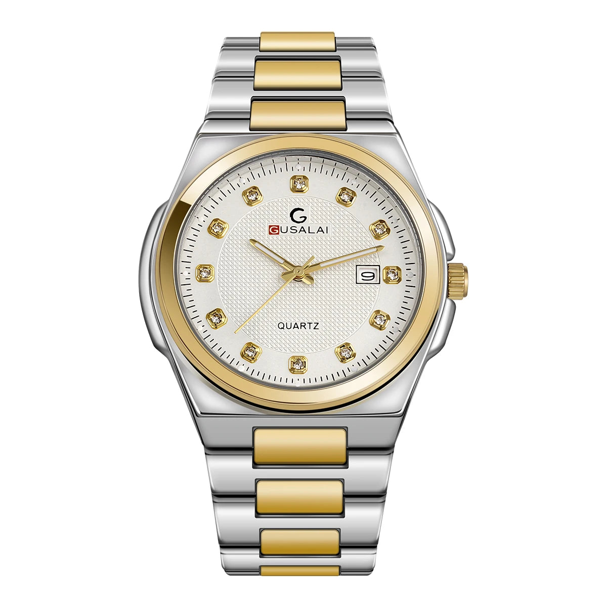 Montre à quartz en acier pour hommes GUSALAI – Élégante et polyvalente pour les affaires et les vêtements décontractés