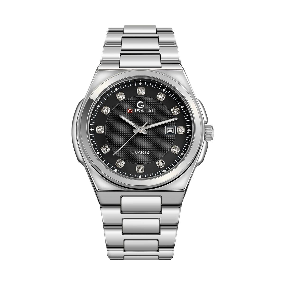 Montre à quartz en acier pour hommes GUSALAI – Élégante et polyvalente pour les affaires et les vêtements décontractés