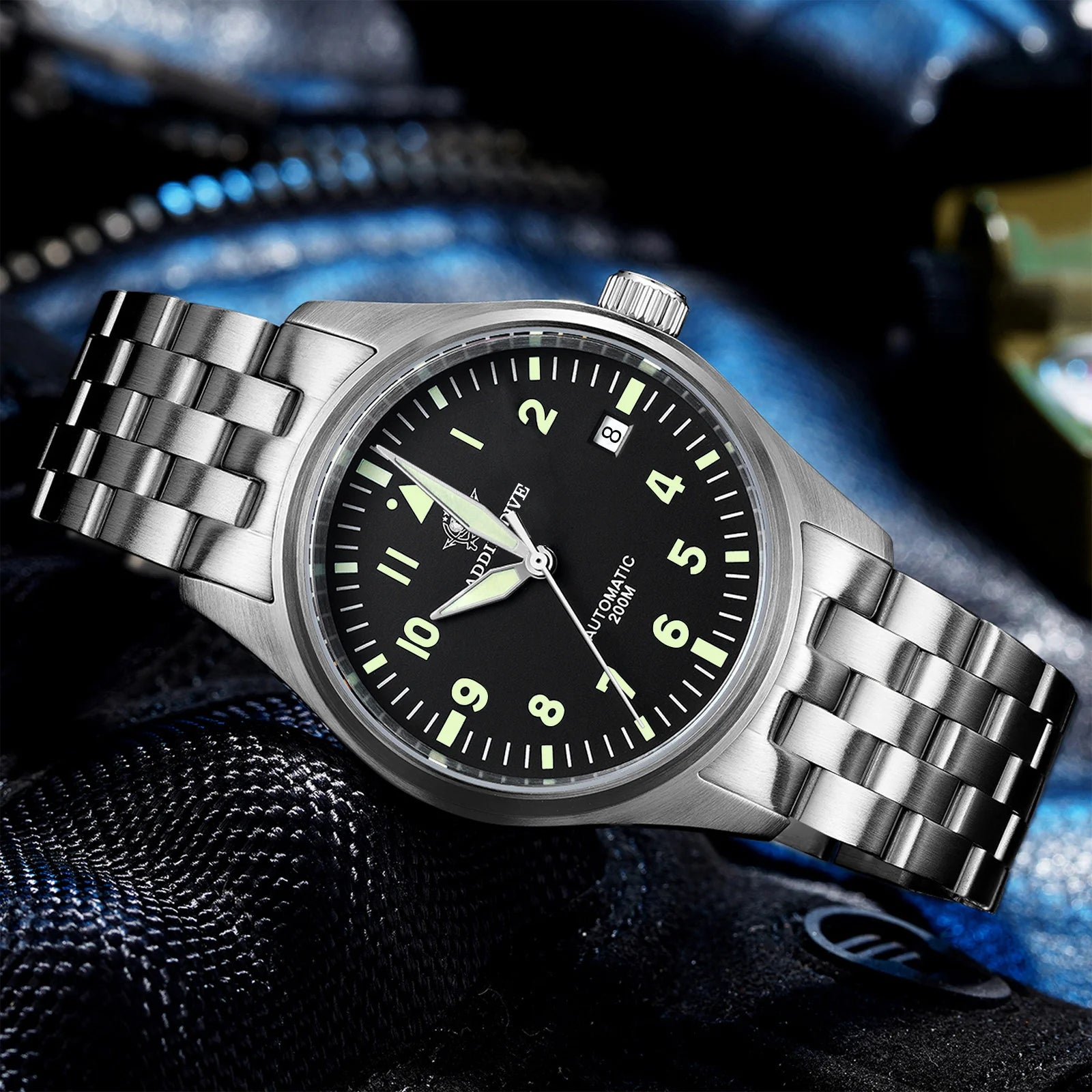 ADDIESDIVE – montre mécanique automatique pour hommes, C3, Super lumineuse, étanche 20 bars, en acier inoxydable 316L, AD2519