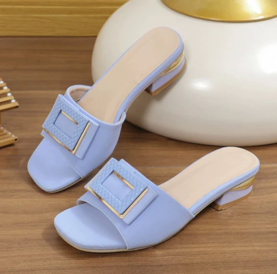 Pantoufles d'Été à Talons Hauts pour Femme, Chaussures Élégantes à Enfiler, Confortables, pour ixde Mariage