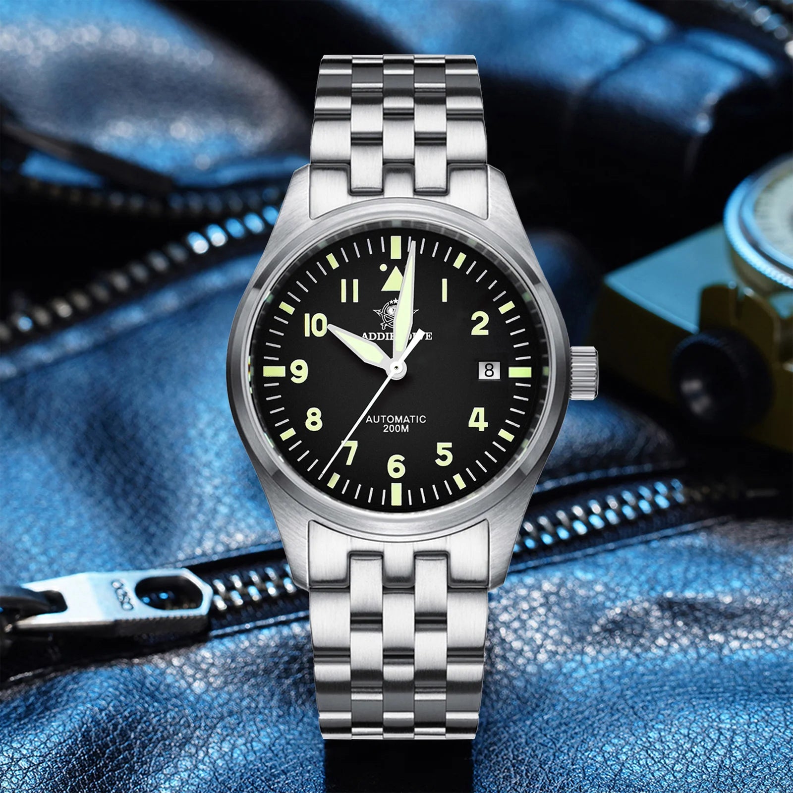 ADDIESDIVE – montre mécanique automatique pour hommes, C3, Super lumineuse, étanche 20 bars, en acier inoxydable 316L, AD2519