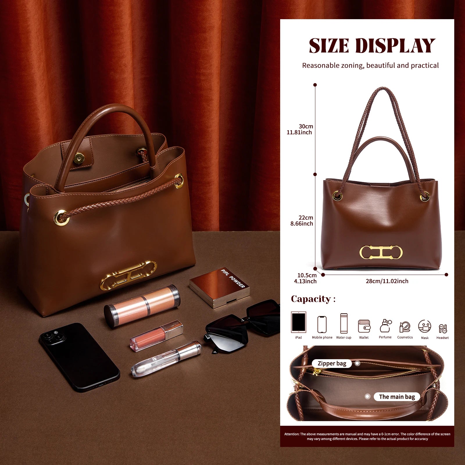 Sac à main pour femme, nouvelle collection automne 2026, sac fourre-tout noir minimaliste, sac de travail à double usage pour femme