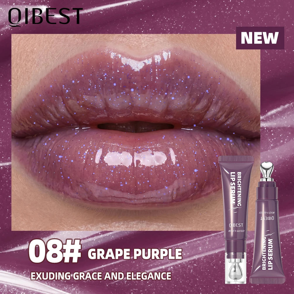 QIBEST Gloss à lèvres effet miroir cristallin, teinte longue durée, hydratant, brillant, pailleté, nourrissant, maquillage