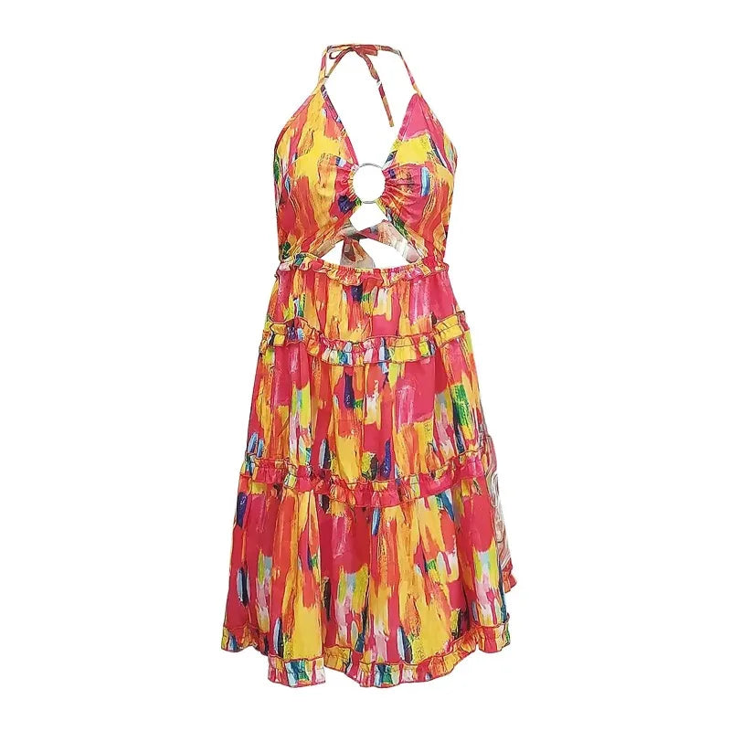 Robe élégante de luxe pour femmes, tenue d'été décontractée, débardeur sans manches, longueur aux genoux, Mini robes élégantes Para Mujeres