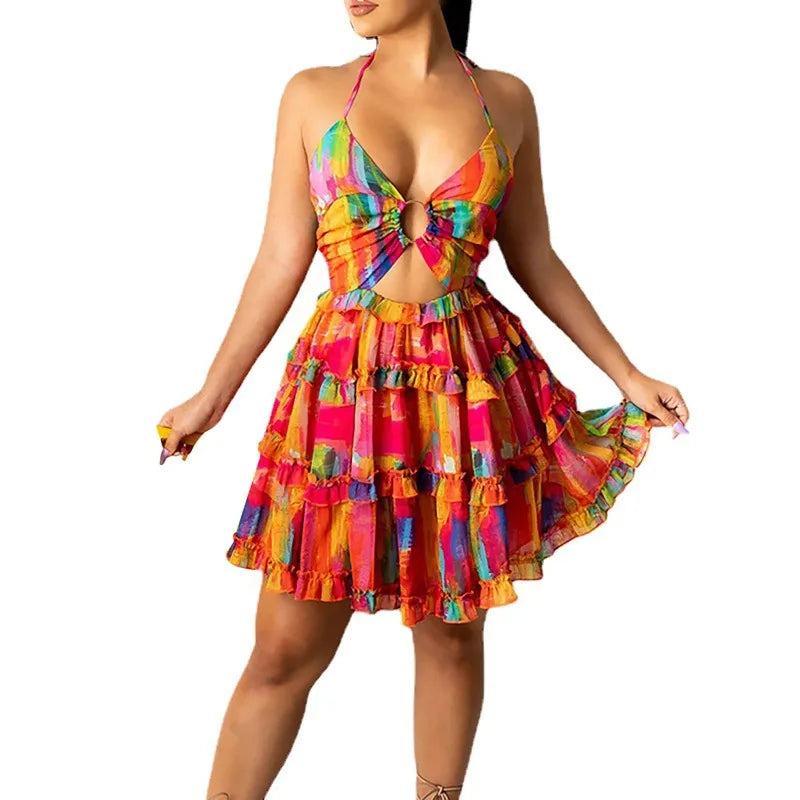 Robe élégante de luxe pour femmes, tenue d'été décontractée, débardeur sans manches, longueur aux genoux, Mini robes élégantes Para Mujeres