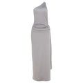 DSMTRC – Robe longue à bandes, asymétrique épaule dénudée, couleur unie, Sexy, pour femmes, fête d'été, sans manches, dos nu, anneaux métalliques
