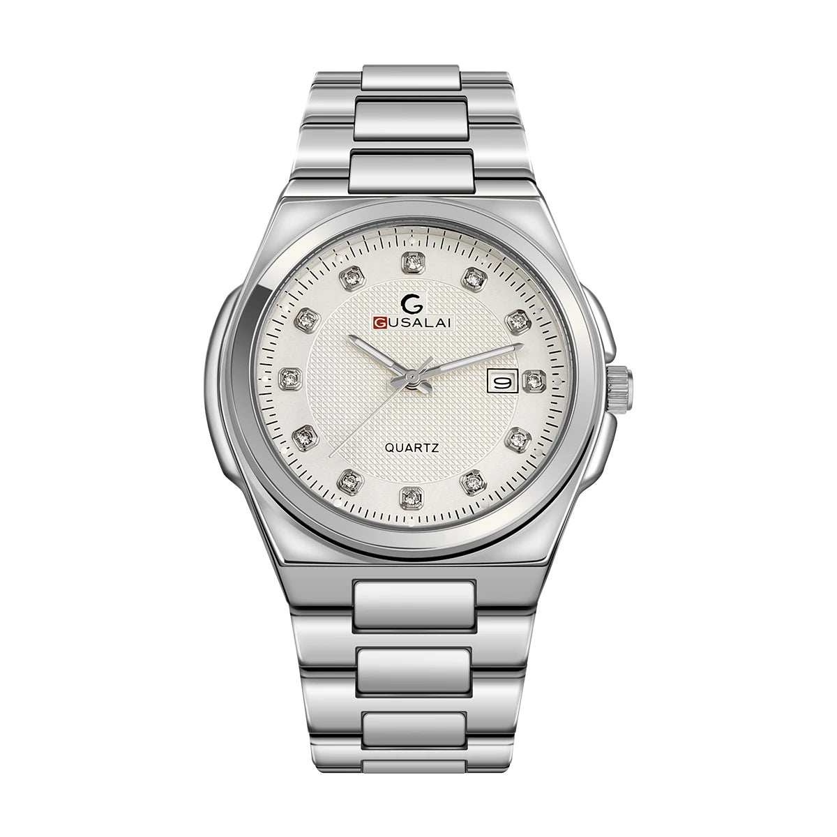Montre à quartz en acier pour hommes GUSALAI – Élégante et polyvalente pour les affaires et les vêtements décontractés