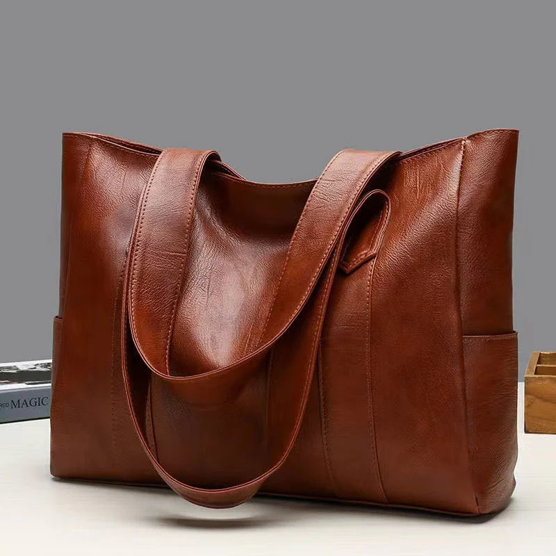 Grands sacs, sacs fourre-tout polyvalents, simples et de grande capacité pour femmes, sacs à bandoulière, sacs pour femmes en cuir souple