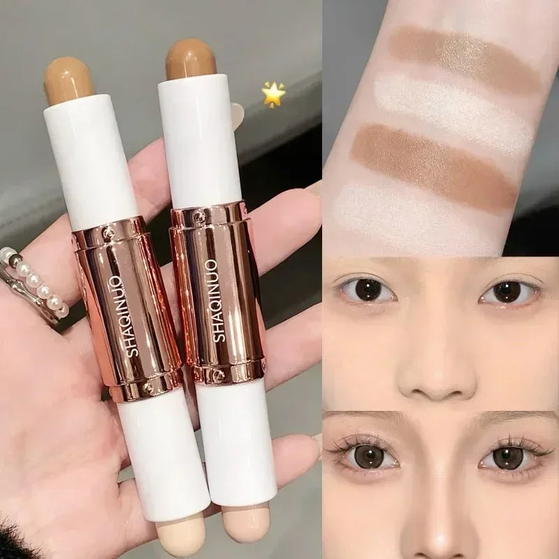Bâton de mise en évidence et de bronzer pour le visage, crayon correcteur de mise en forme, correcteur 3D longue durée, ombre du nez, cosmétiques de contour