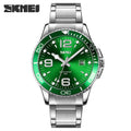 SKMEI 9278 luxe en acier inoxydable heure semaine Date horloge montre à Quartz pour hommes Sport étanche montres hommes Reloj Hombre