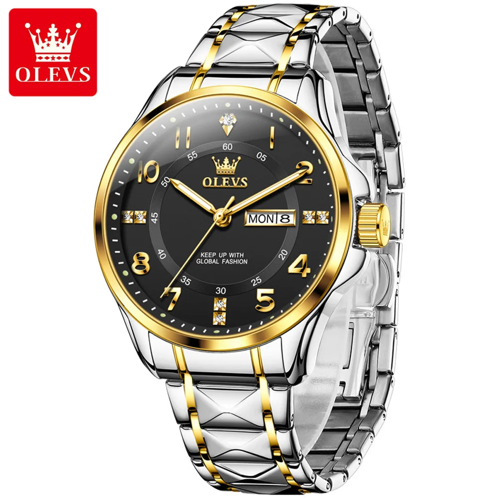 OLEVS 2910 montre à Quartz de luxe pour hommes en acier inoxydable étanche Date sport classique décontracté hommes montres lumineux Reloj