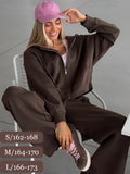 Ensemble de survêtement pour femmes, sweat-shirt à capuche et pantalon, ensemble deux pièces, sweat-shirt décontracté à fermeture éclair, pantalon de sport uni avec cordon de serrage, ensembles de sport