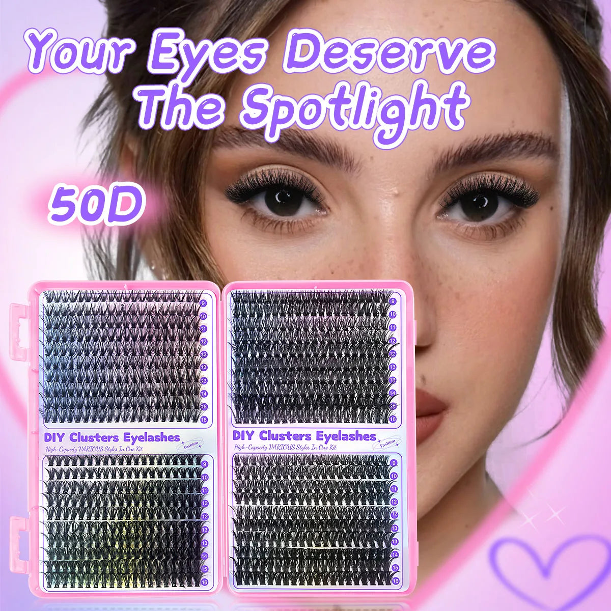 Extensions de cils individuels MJ 640 pièces 30D/40D/50D/60D en bouquets, faux cils DIY à domicile, maquillage