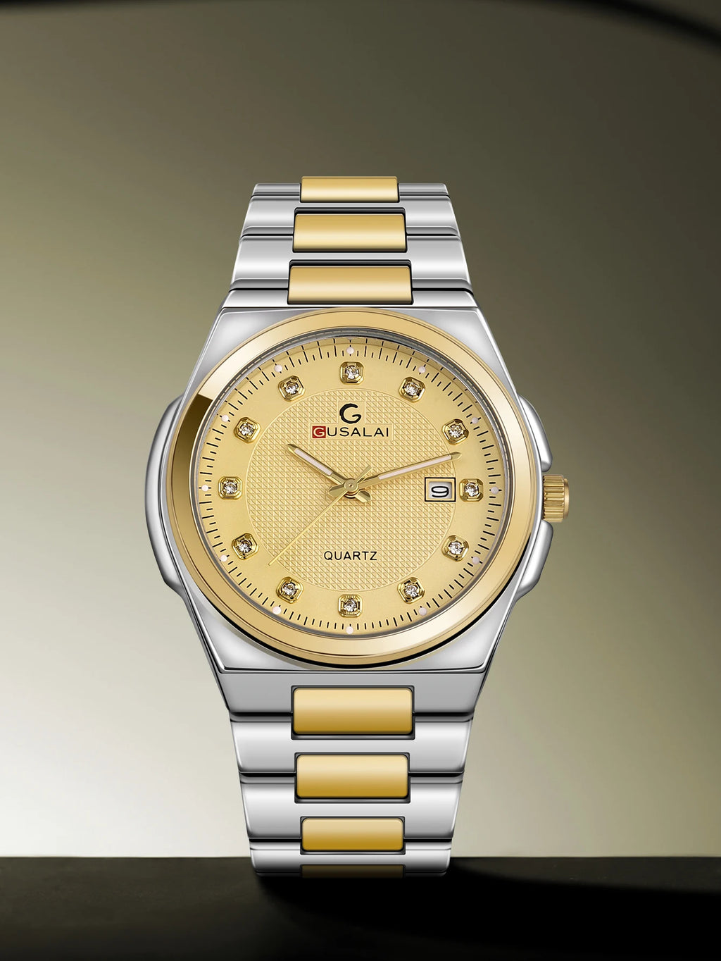 Montre à quartz en acier pour hommes GUSALAI – Élégante et polyvalente pour les affaires et les vêtements décontractés