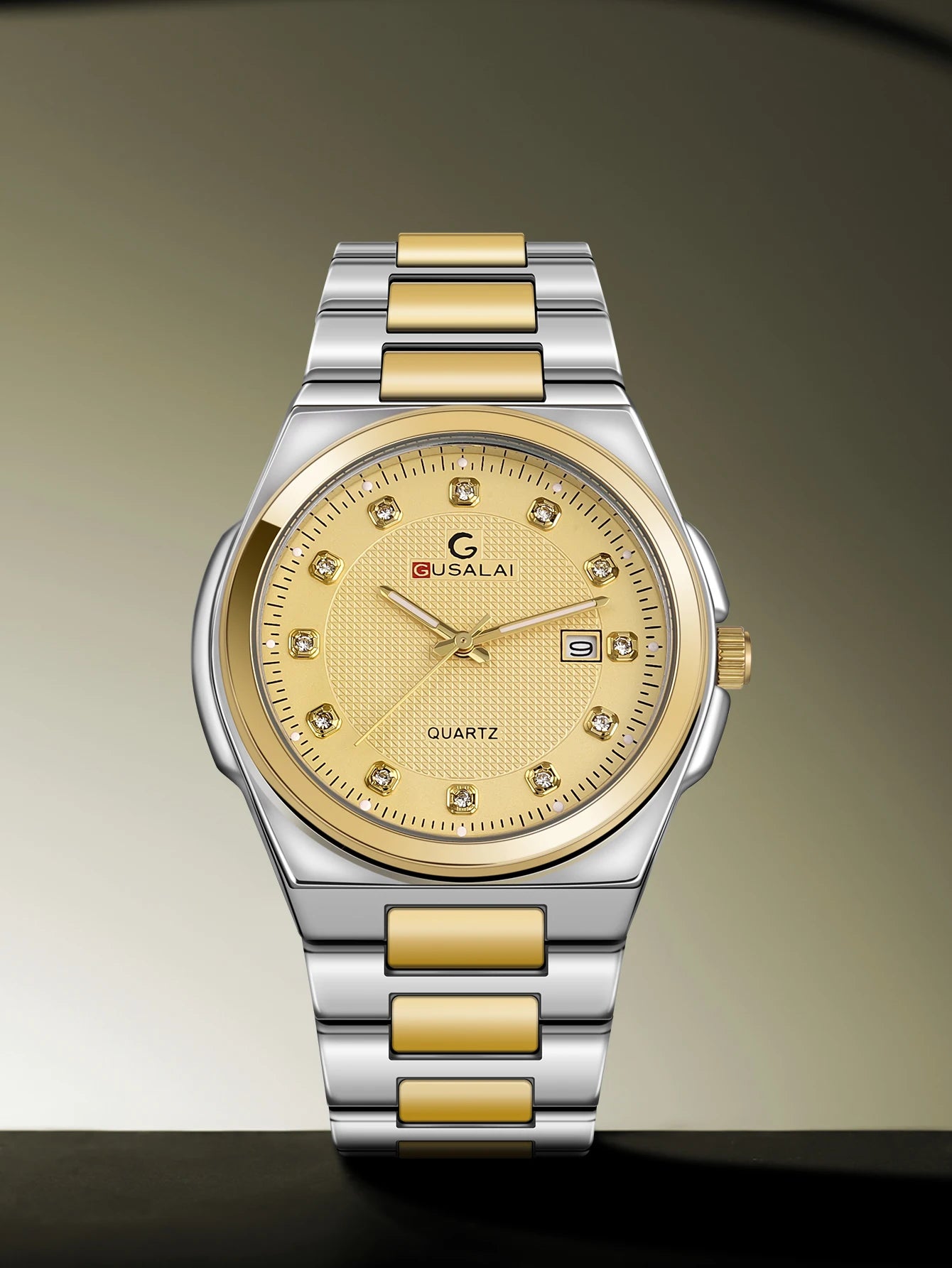 Montre à quartz en acier pour hommes GUSALAI – Élégante et polyvalente pour les affaires et les vêtements décontractés