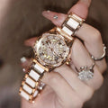 Montre Femme Élégante 2026 – Montre-Bracelet Squelette à Cadran Circulaire, Montre à Quartz Diamantée pour Femme, Montre de Luxe Tendance pour Petite Amie
