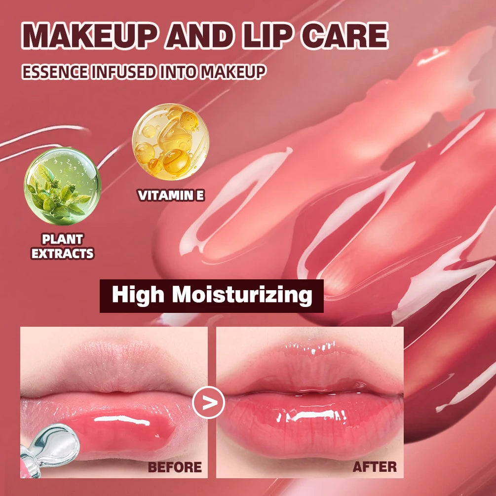 QIBEST Gloss à lèvres effet miroir cristallin, teinte longue durée, hydratant, brillant, pailleté, nourrissant, maquillage