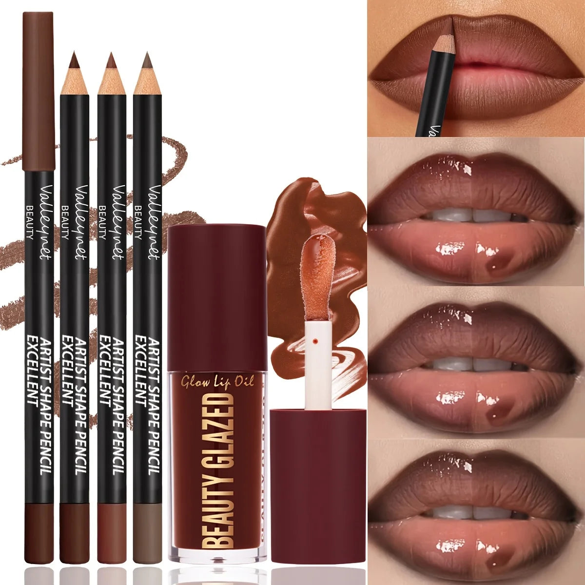 Kit Lèvres Parfaites — Crayons Mats + Gloss Repulpant Longue Tenue