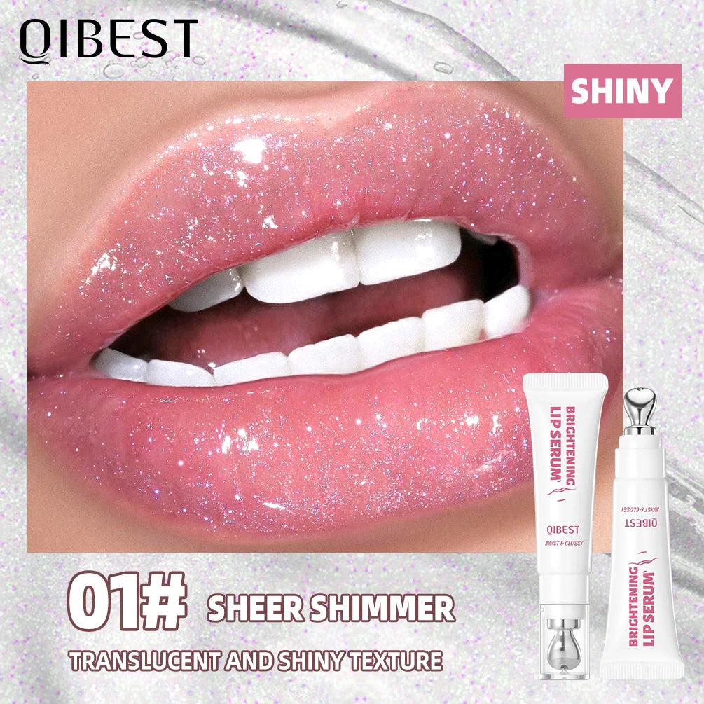 QIBEST Gloss à lèvres effet miroir cristallin, teinte longue durée, hydratant, brillant, pailleté, nourrissant, maquillage