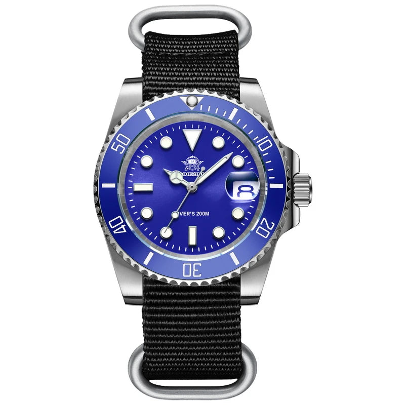 ADDIESDIVE – montre de luxe à Quartz en acier inoxydable pour hommes, étanche 20ATM, avec date, lunette en céramique, montres de Sport, Relogio Masculino