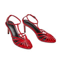 Sandales femmes 2025 Style Simple t-strap sandales pour filles femmes Sexy talon bande étroite fête chaussures de mariage été Sandalias
