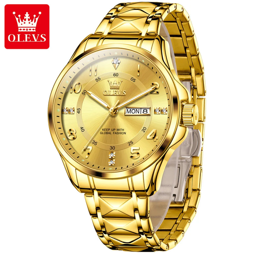 OLEVS 2910 montre à Quartz de luxe pour hommes en acier inoxydable étanche Date sport classique décontracté hommes montres lumineux Reloj