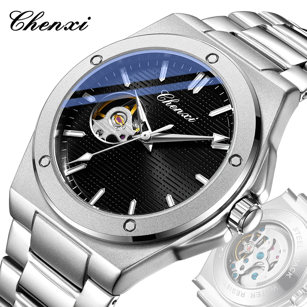 Montre mécanique pour homme CHENXI 2026, automatique, luminescente, étanche, bracelet en acier, montres mécaniques de mode pour hommes