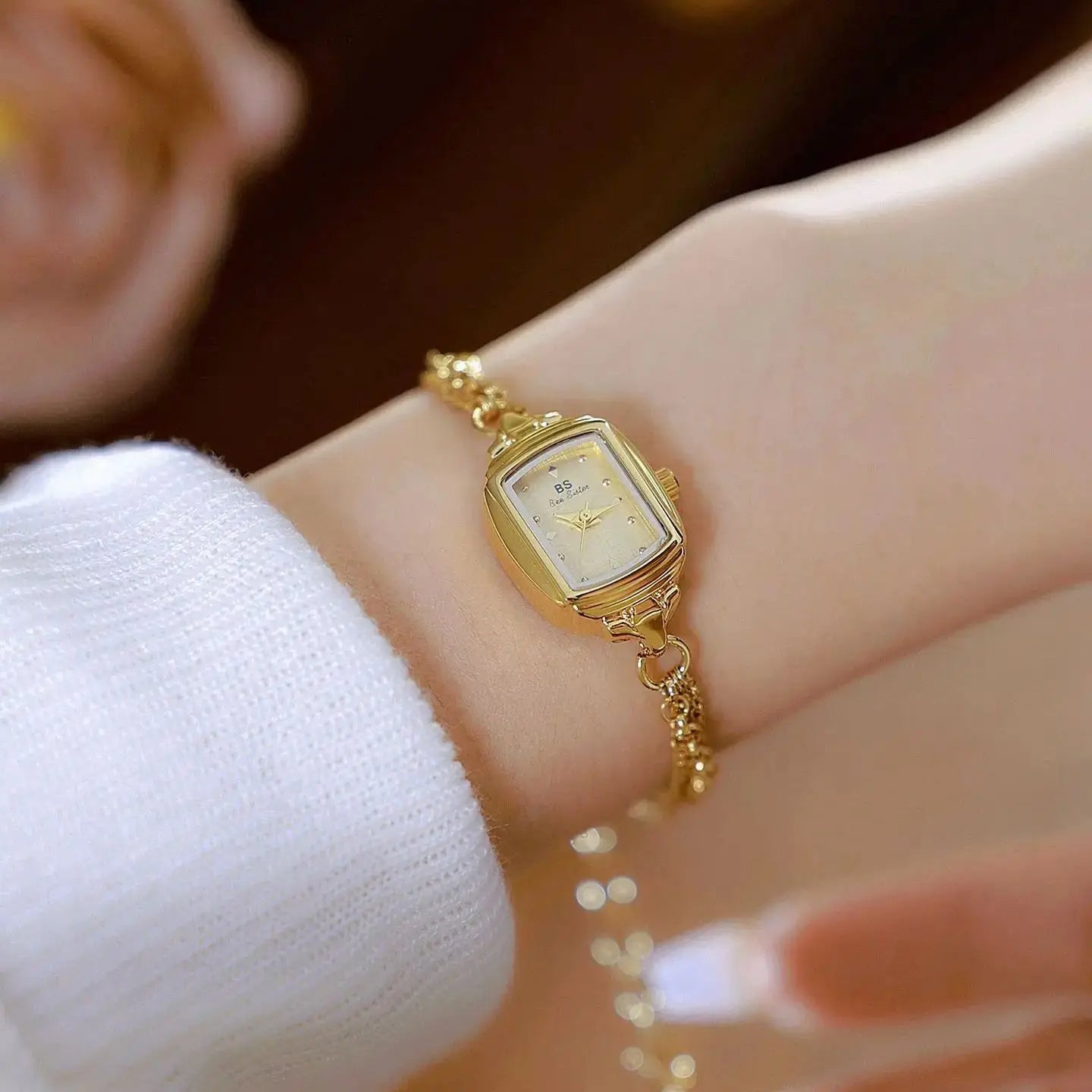 Montre pour femme élégante Bracelet petite montre-Bracelet en argent Simple rétro carré haut de gamme montre pour femme marque