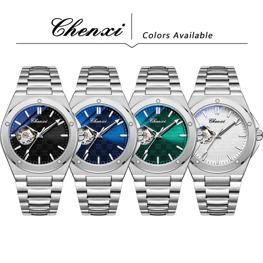 Montre mécanique pour homme CHENXI 2026, automatique, luminescente, étanche, bracelet en acier, montres mécaniques de mode pour hommes