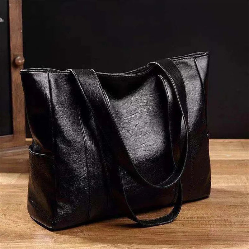 Grands sacs, sacs fourre-tout polyvalents, simples et de grande capacité pour femmes, sacs à bandoulière, sacs pour femmes en cuir souple