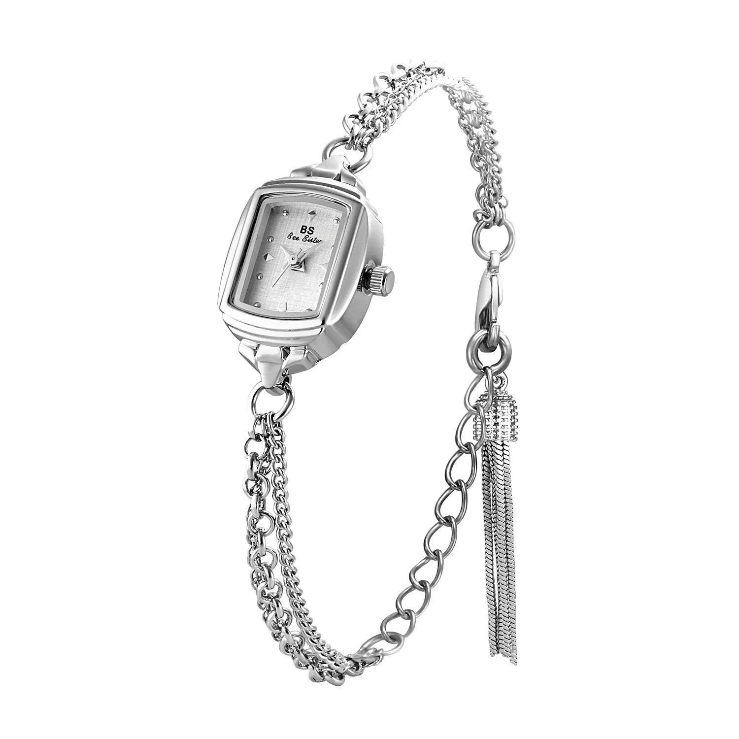 Montre pour femme élégante Bracelet petite montre-Bracelet en argent Simple rétro carré haut de gamme montre pour femme marque