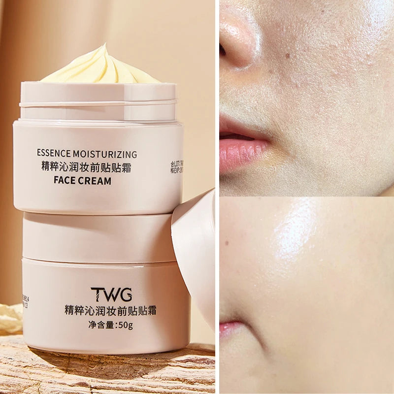 Appliquez la crème avant le maquillage. Crème de base hydratante, hydratation longue durée, soin de la peau, crée une base naturelle, maquillage hydratant et raffermissant.