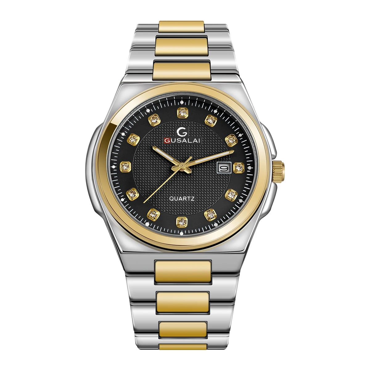 Montre à quartz en acier pour hommes GUSALAI – Élégante et polyvalente pour les affaires et les vêtements décontractés