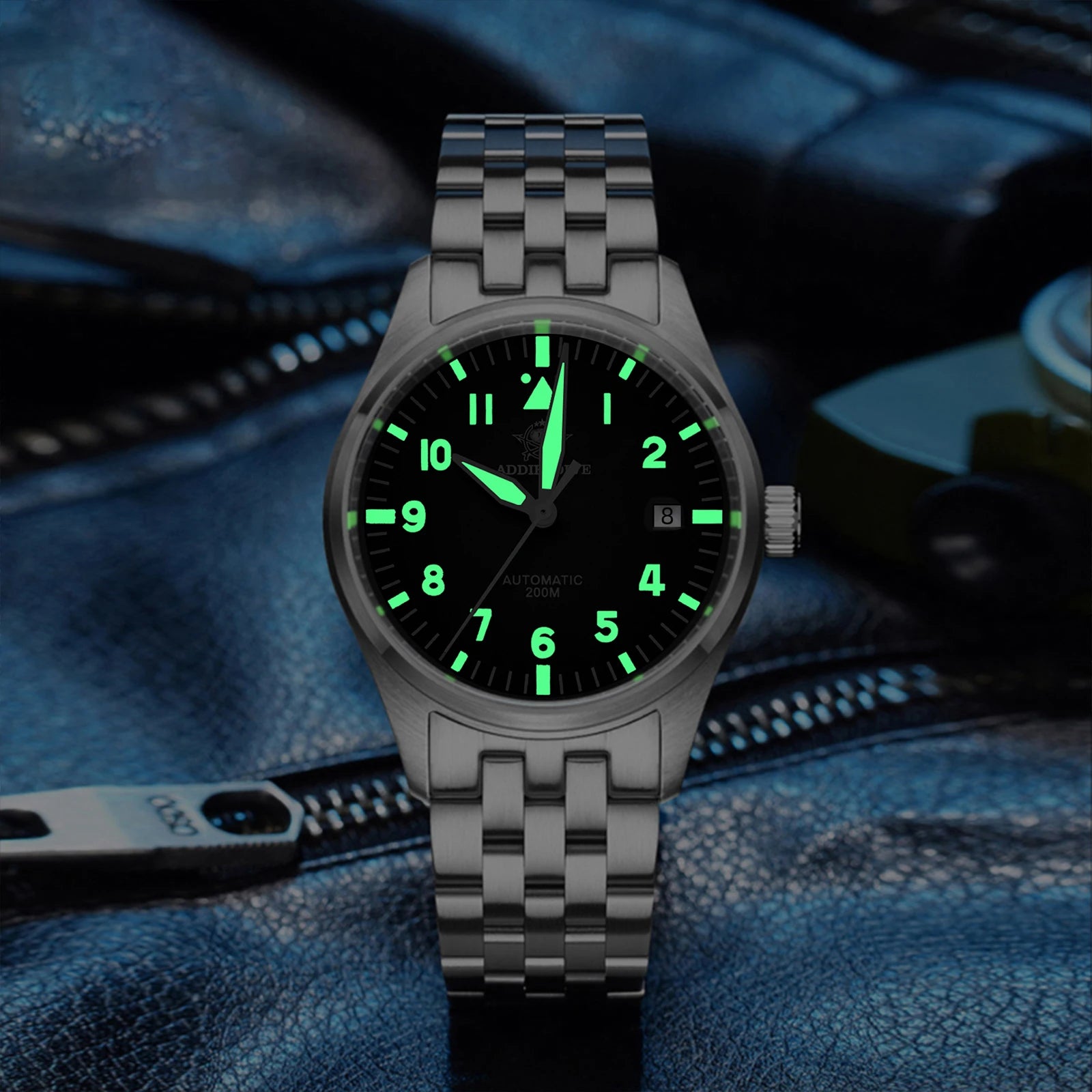 ADDIESDIVE – montre mécanique automatique pour hommes, C3, Super lumineuse, étanche 20 bars, en acier inoxydable 316L, AD2519
