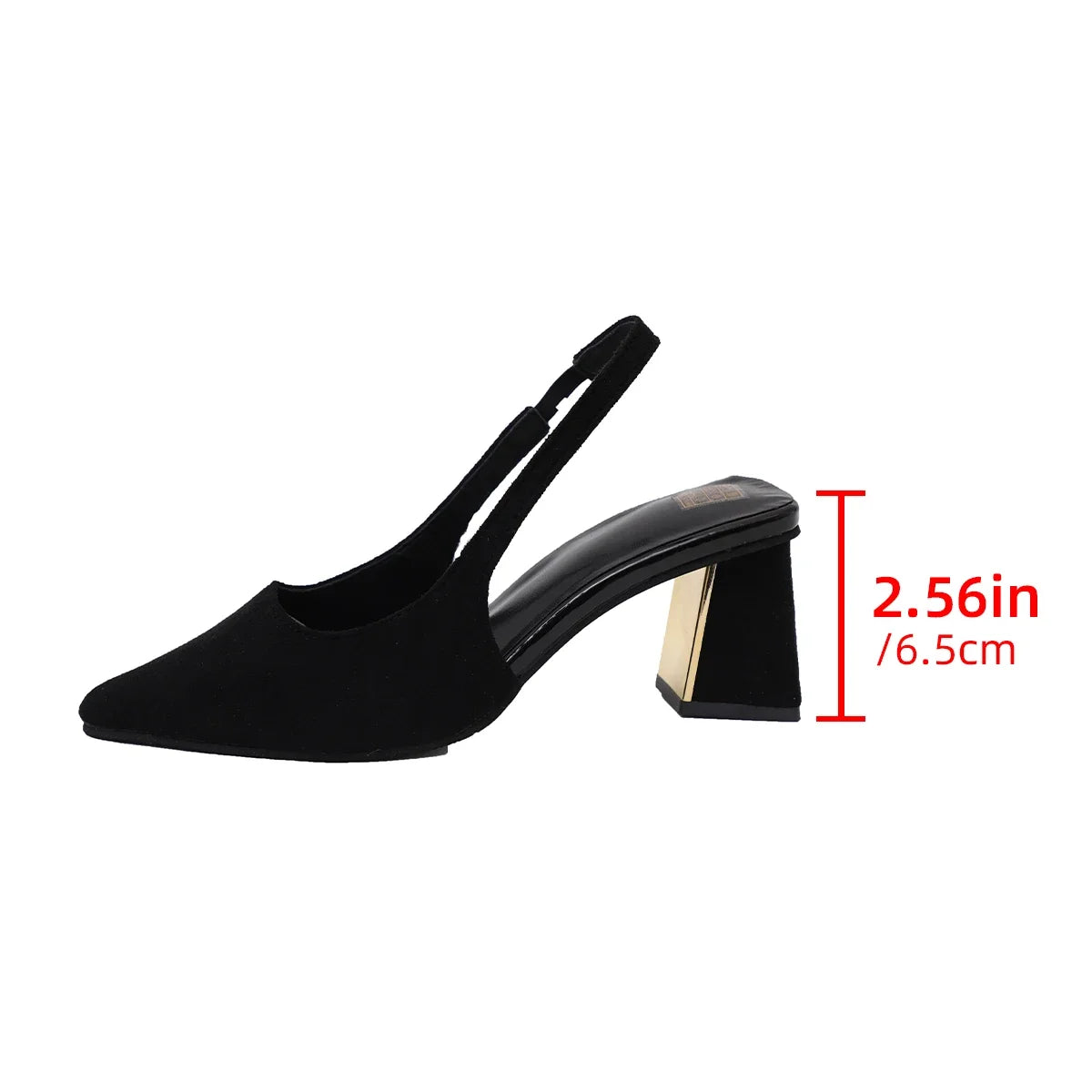 Escarpins à talons épais et bout pointu pour femmes, chaussures habillées noires, lanière arrière, sandales à talons hauts, nouvelle collection été 2025