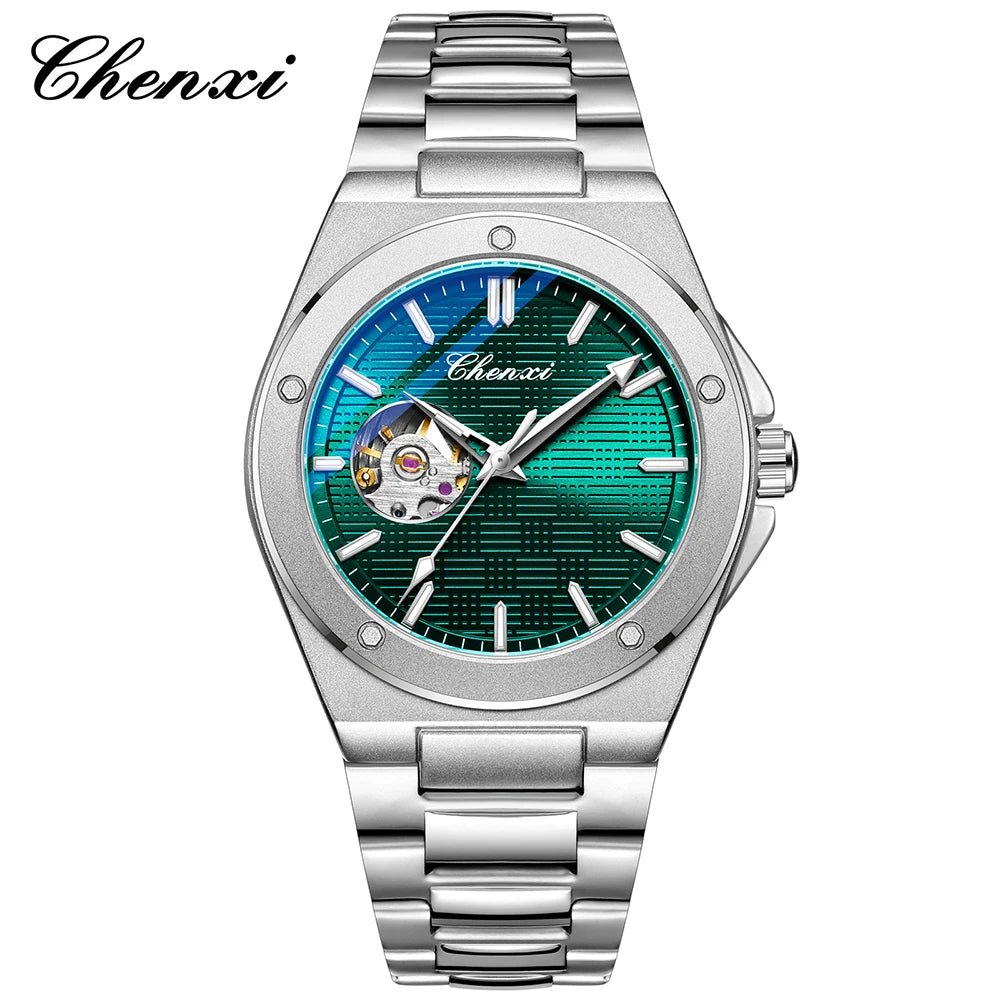 Montre mécanique pour homme CHENXI 2026, automatique, luminescente, étanche, bracelet en acier, montres mécaniques de mode pour hommes